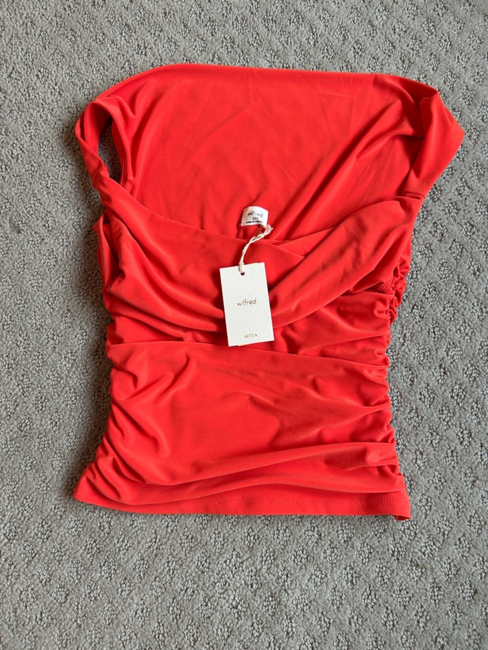 Aritzia Contour ruched tube top red/orange NWT